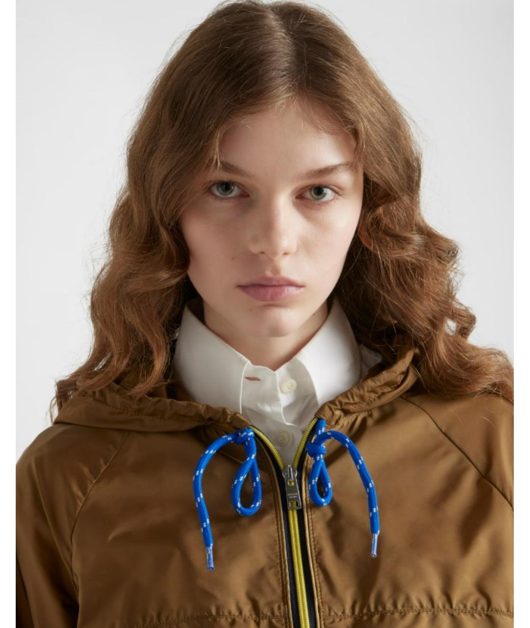 PRADA Коричневая полиамидовая куртка, фото 4