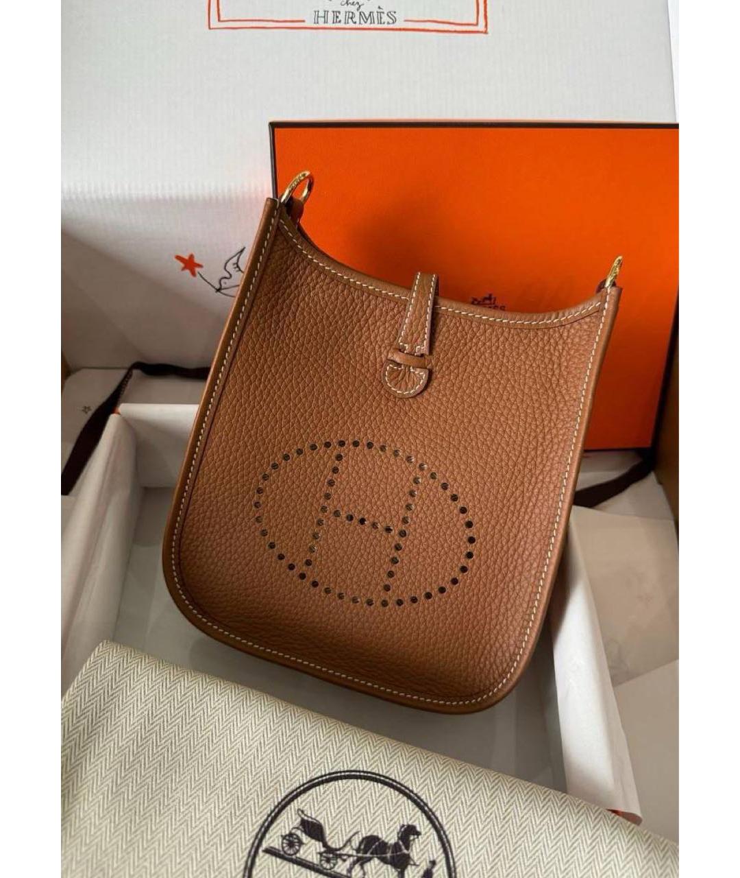 HERMES Коричневая кожаная сумка через плечо, фото 2