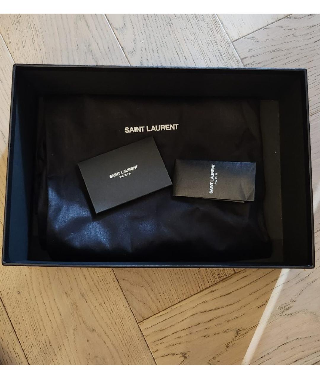 SAINT LAURENT Бирюзовые текстильные туфли, фото 7