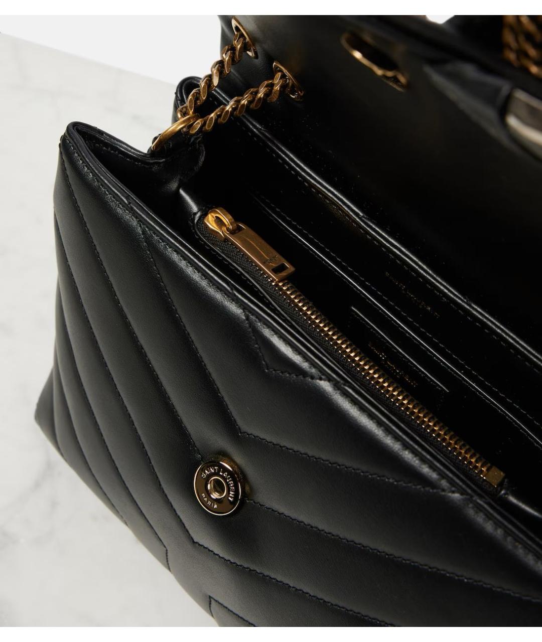 SAINT LAURENT Черная кожаная сумка через плечо, фото 4