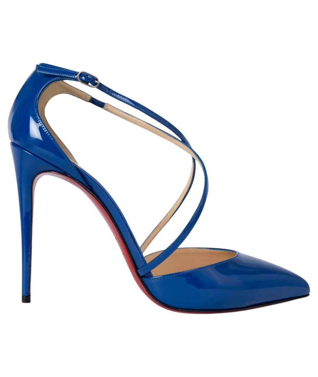 CHRISTIAN LOUBOUTIN Синие туфли из лакированной кожи, фото 4
