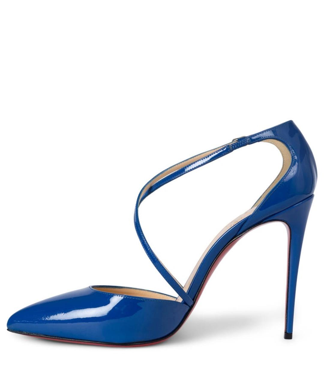 CHRISTIAN LOUBOUTIN Синие туфли из лакированной кожи, фото 5
