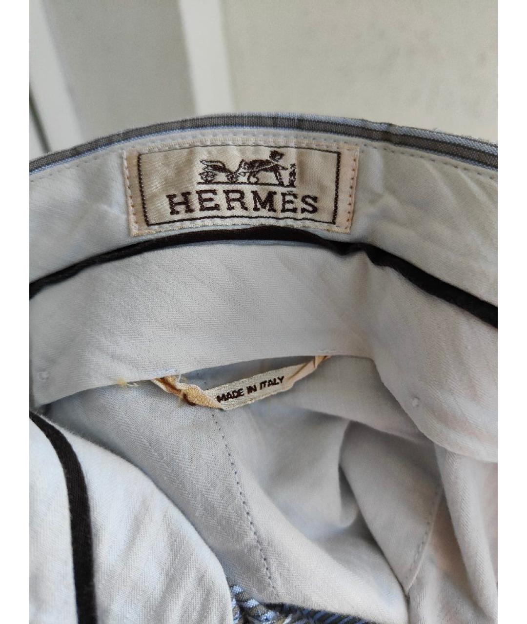 HERMES Голубые льняные шорты, фото 6