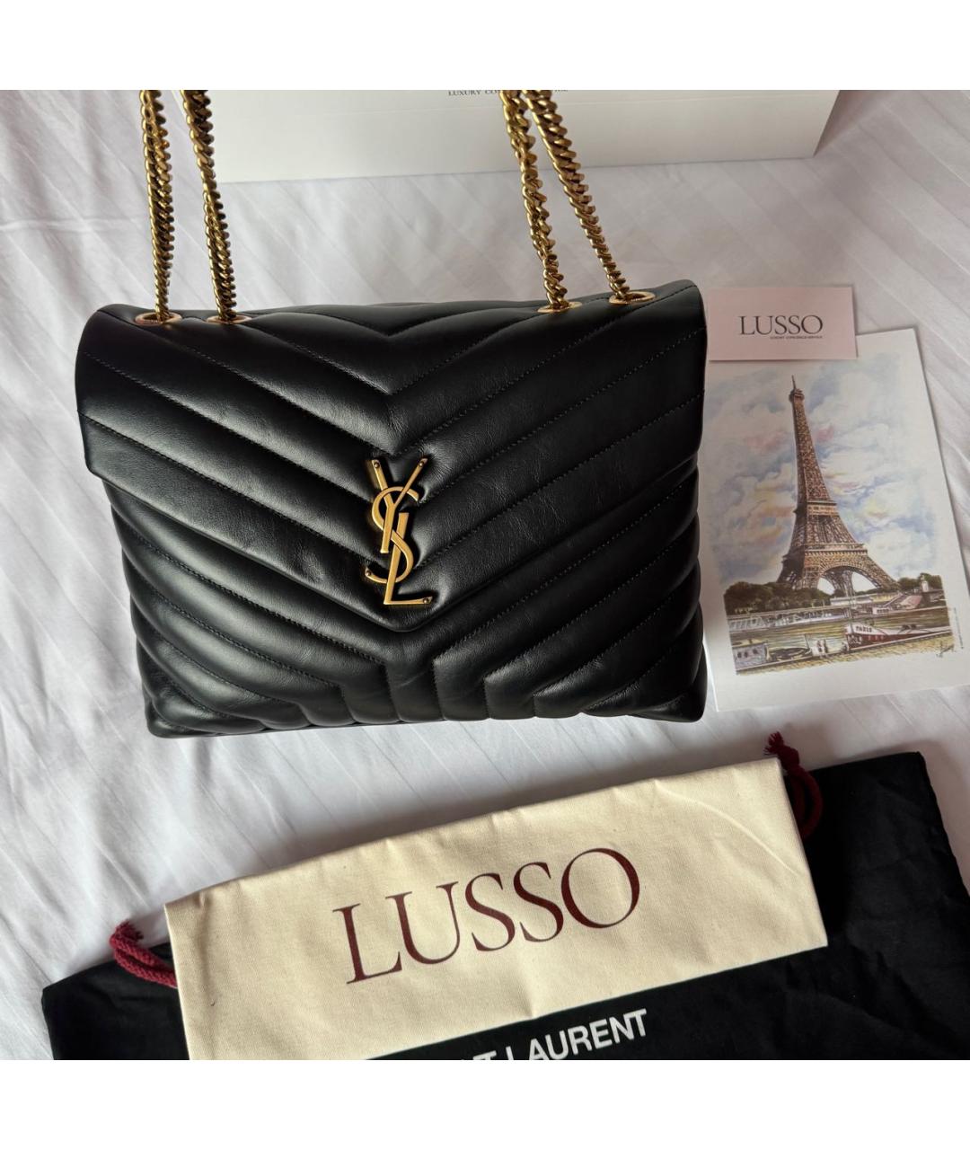 SAINT LAURENT Черная кожаная сумка через плечо, фото 3