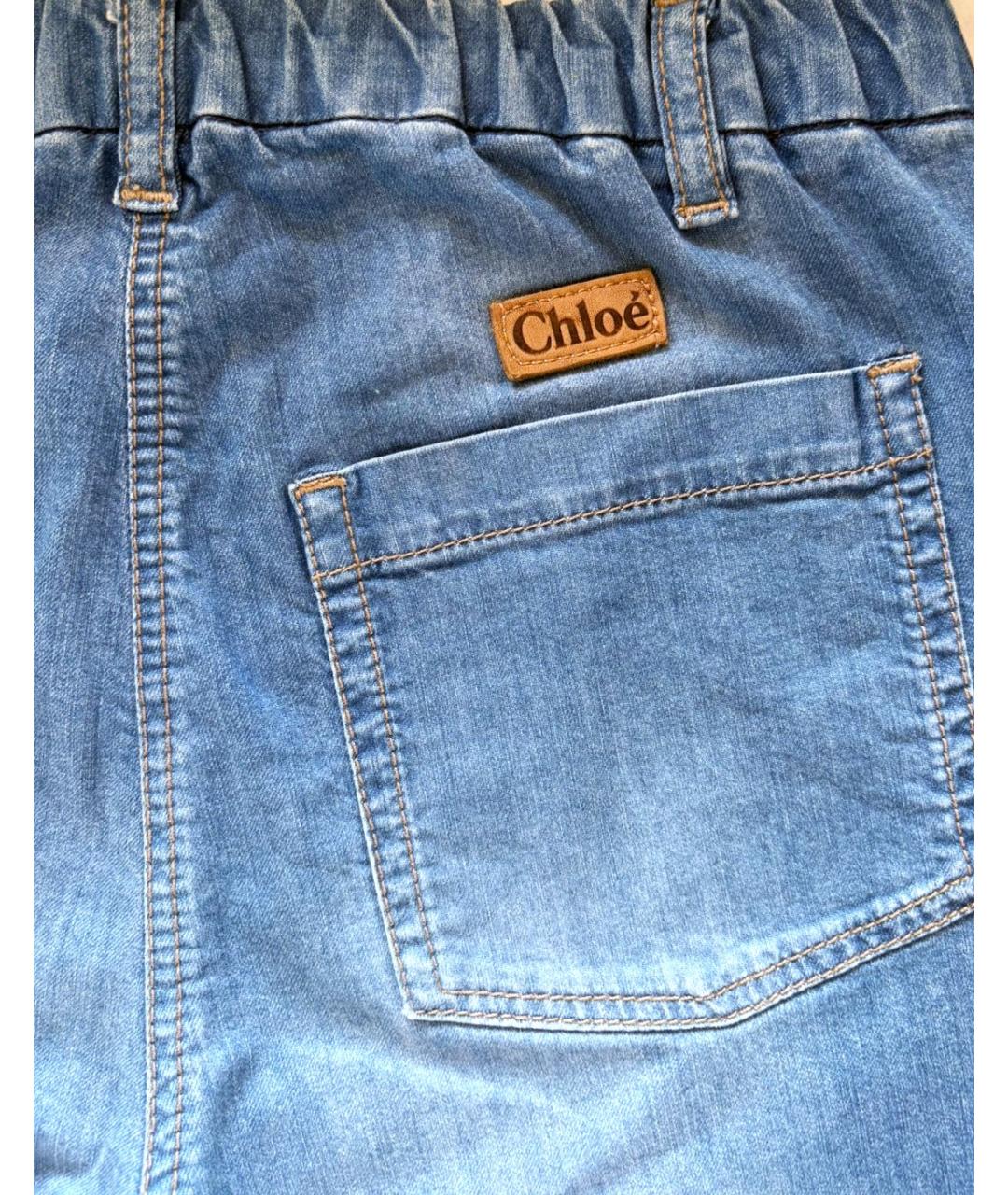 CHLOE Голубые хлопко-эластановые джинсы слим, фото 6