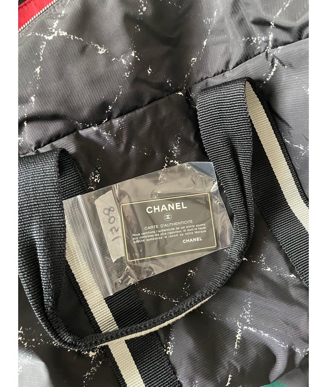 CHANEL Черная синтетическая дорожная/спортивная сумка, фото 5