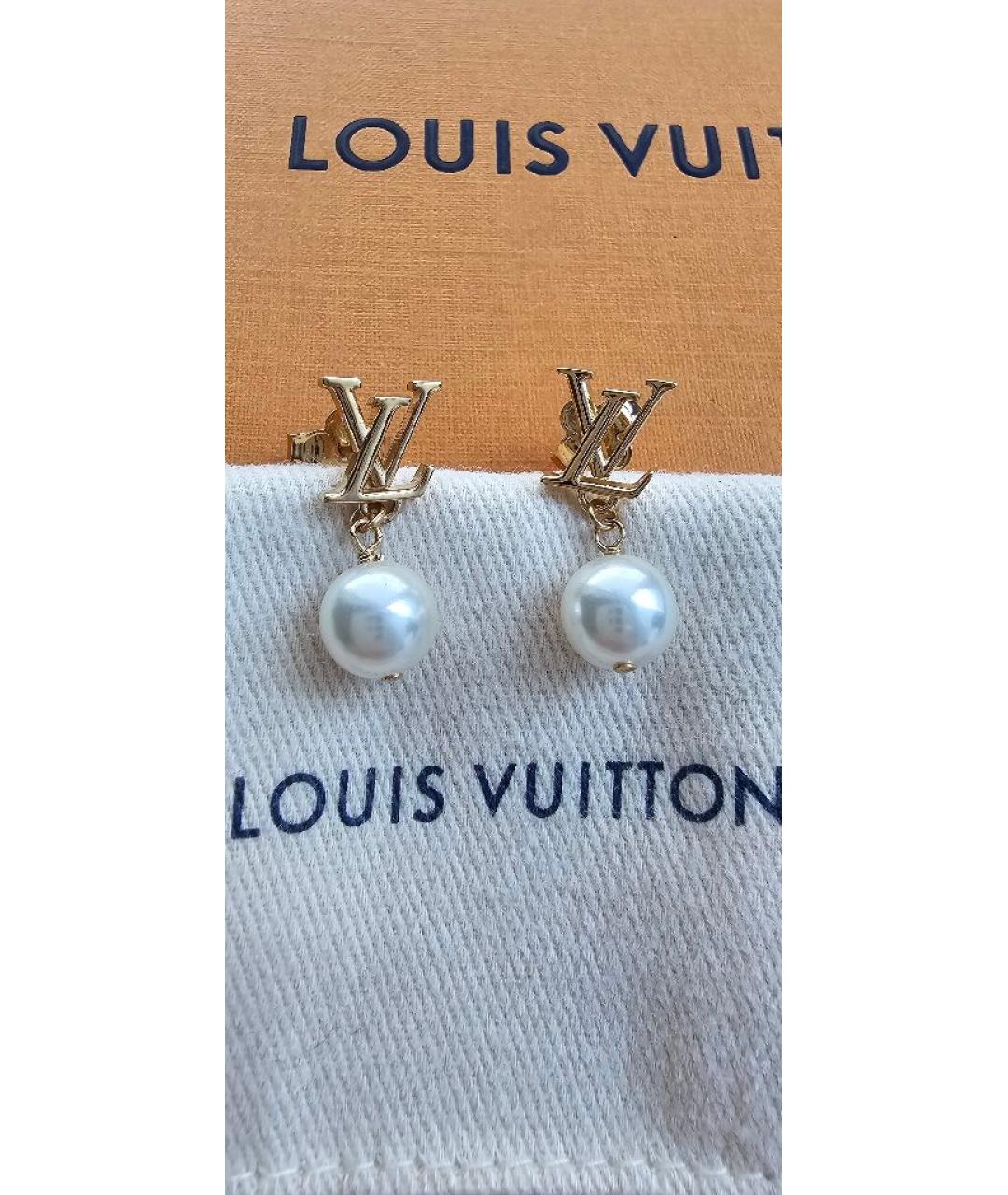 LOUIS VUITTON Золотые латунные серьги, фото 6