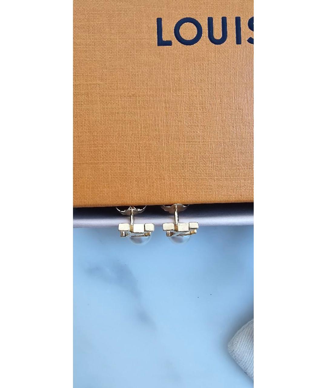 LOUIS VUITTON Золотые латунные серьги, фото 8