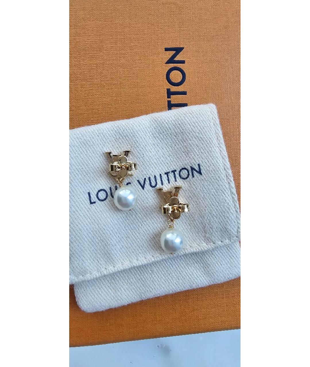 LOUIS VUITTON Золотые латунные серьги, фото 3