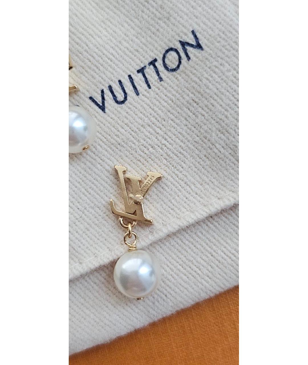LOUIS VUITTON Золотые латунные серьги, фото 4