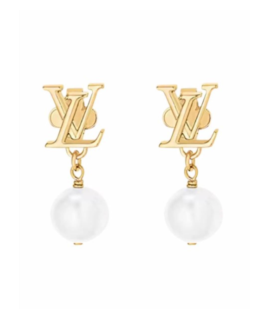 LOUIS VUITTON Золотые латунные серьги, фото 1