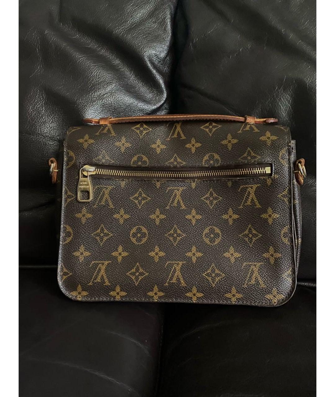 LOUIS VUITTON Коричневая кожаная сумка через плечо, фото 3