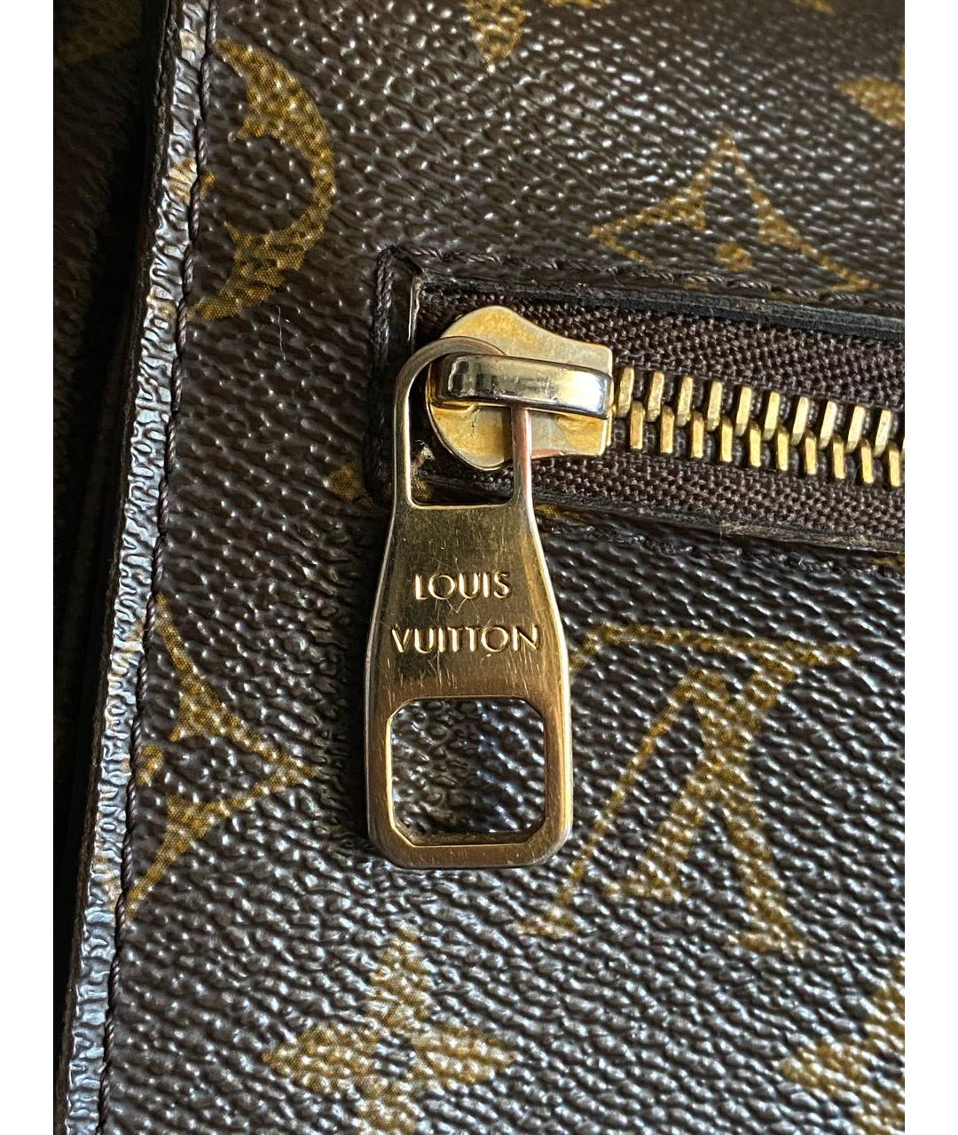 LOUIS VUITTON Коричневая кожаная сумка через плечо, фото 5