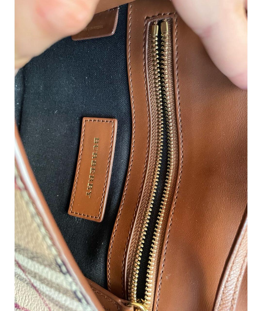 BURBERRY Коричневая кожаная сумка через плечо, фото 7