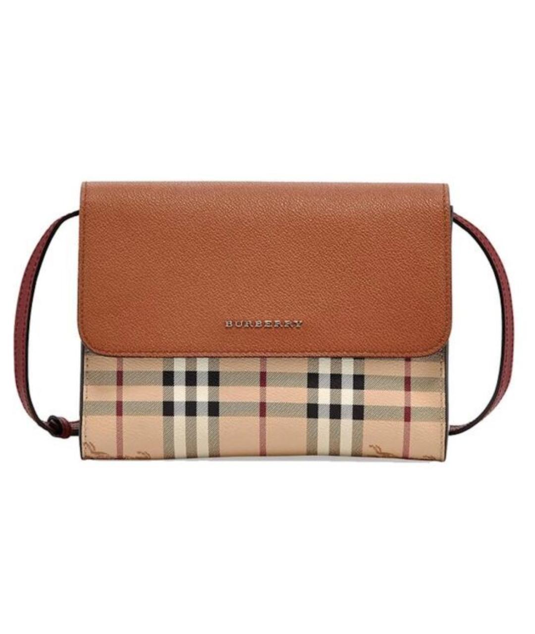 BURBERRY Коричневая кожаная сумка через плечо, фото 1