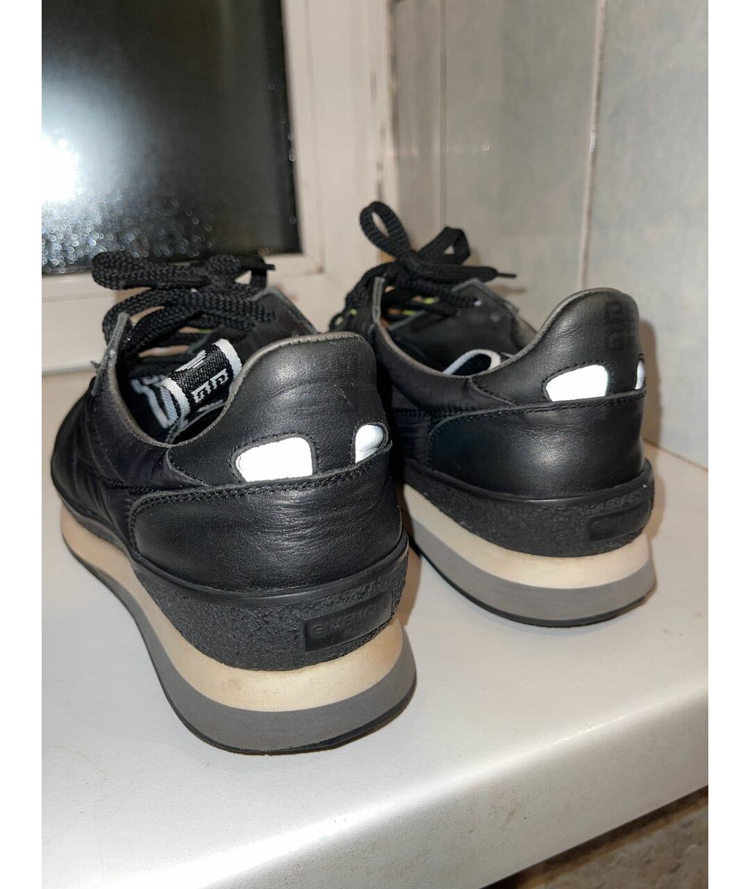 GIVENCHY Черные кожаные низкие кроссовки / кеды, фото 4