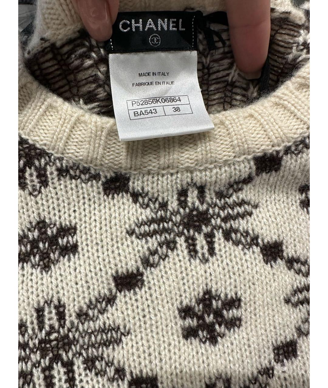 CHANEL Коричневый кашемировый джемпер / свитер, фото 3
