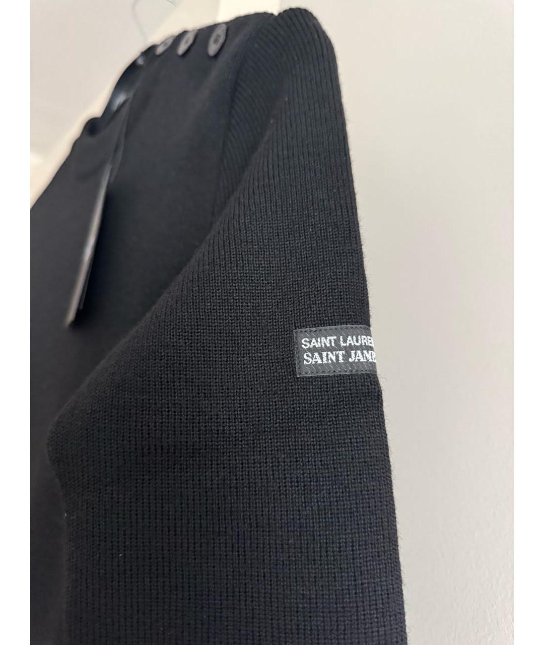 SAINT LAURENT Черное шерстяное повседневное платье, фото 5