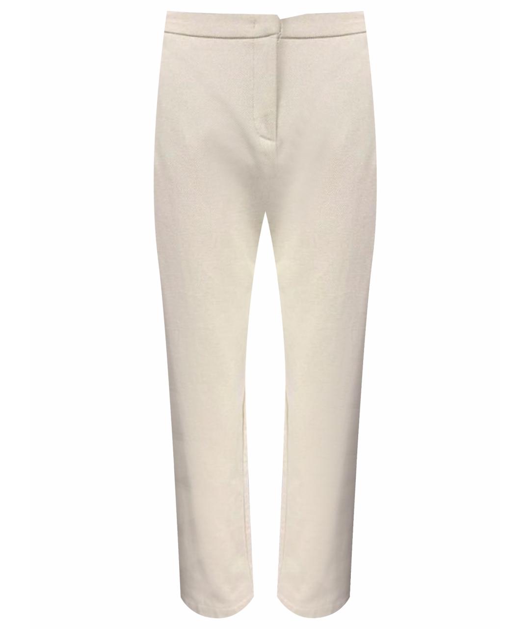 MAX MARA Бежевые хлопковые прямые брюки, фото 1