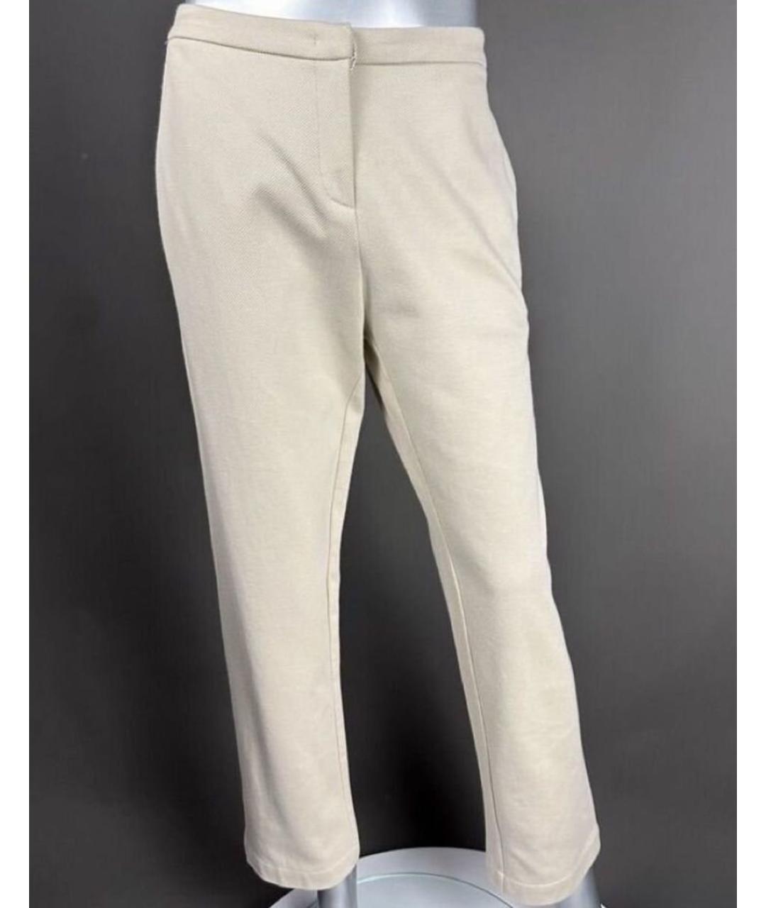 MAX MARA Бежевые хлопковые прямые брюки, фото 5