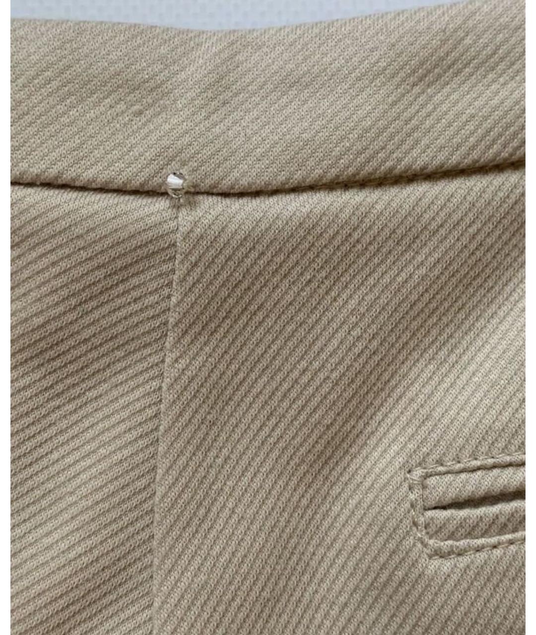MAX MARA Бежевые хлопковые прямые брюки, фото 2