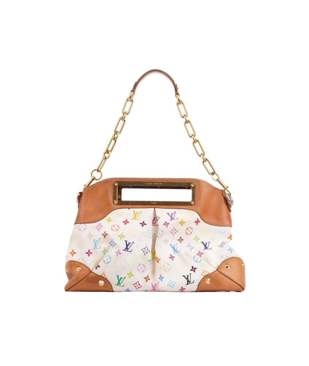 LOUIS VUITTON Белая кожаная сумка с короткими ручками, фото 4