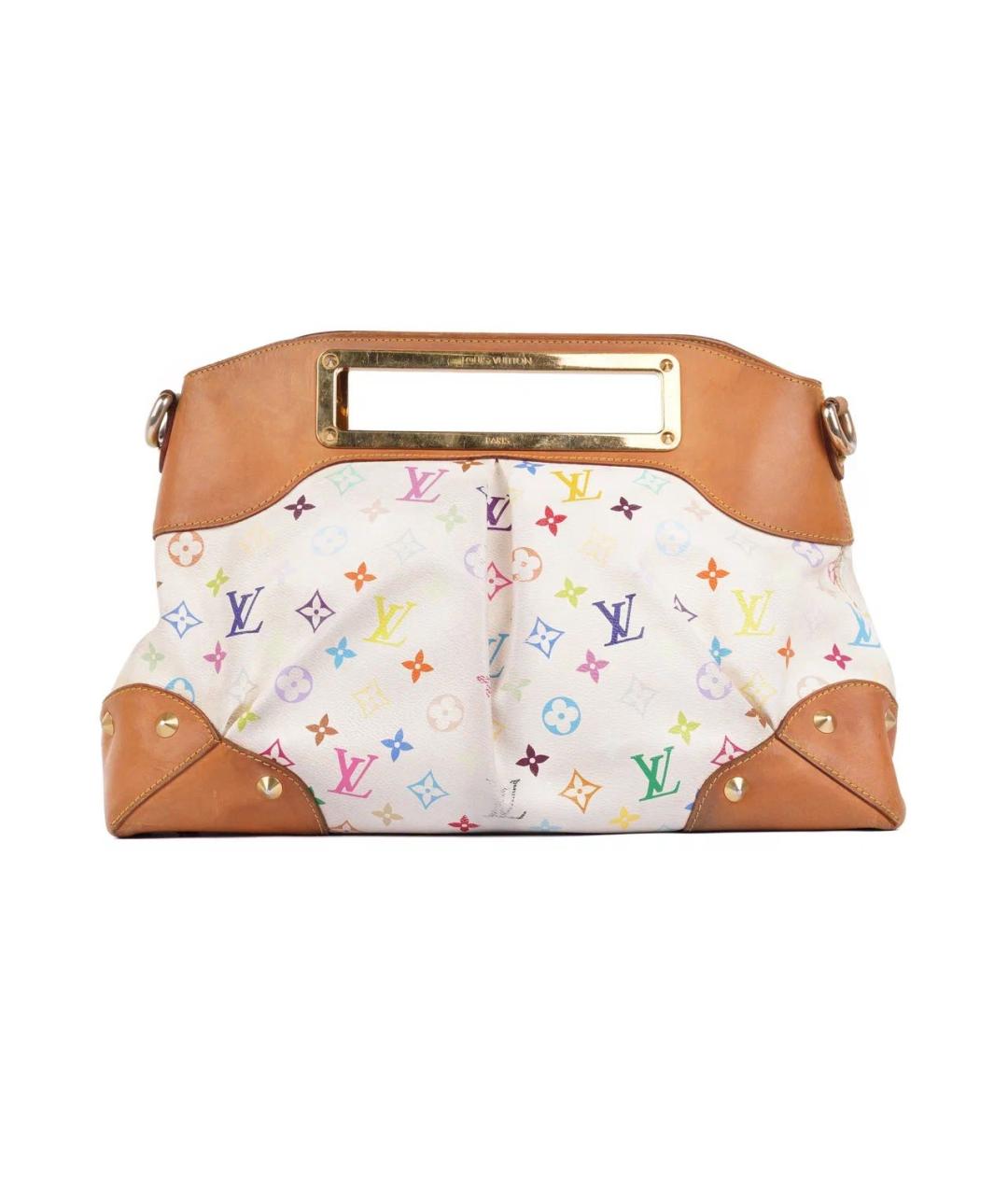 LOUIS VUITTON Белая кожаная сумка с короткими ручками, фото 3
