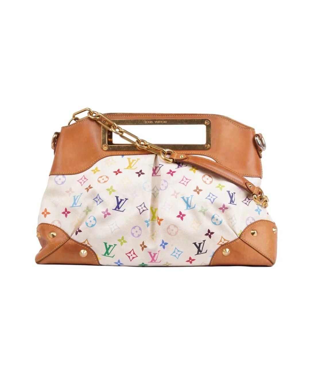 LOUIS VUITTON Белая кожаная сумка с короткими ручками, фото 9