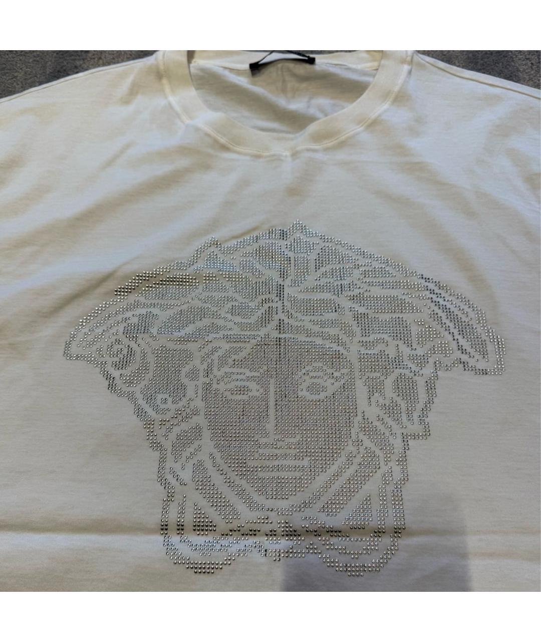 VERSACE Белая хлопковая футболка, фото 4