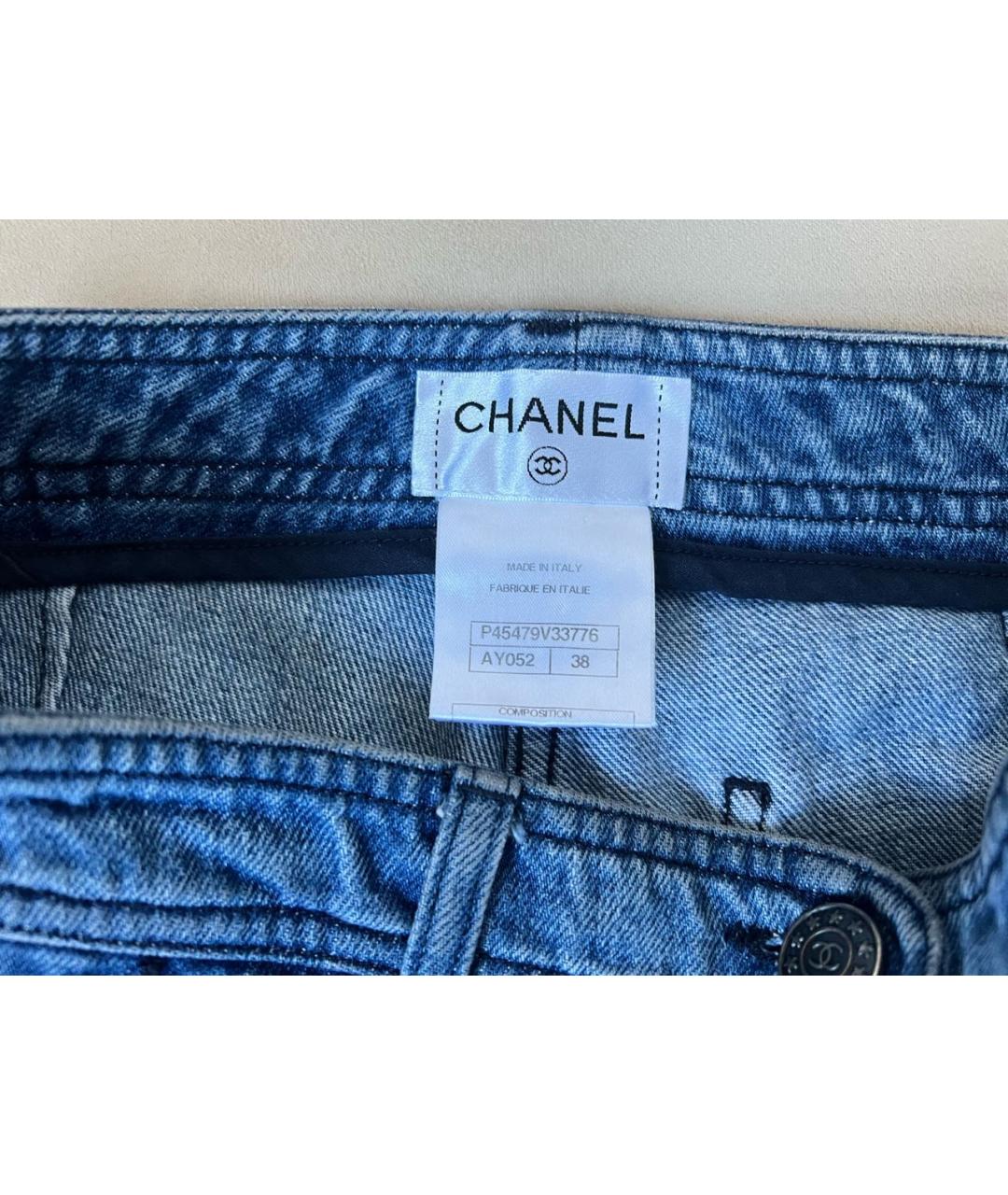 CHANEL Синие деним шорты, фото 3