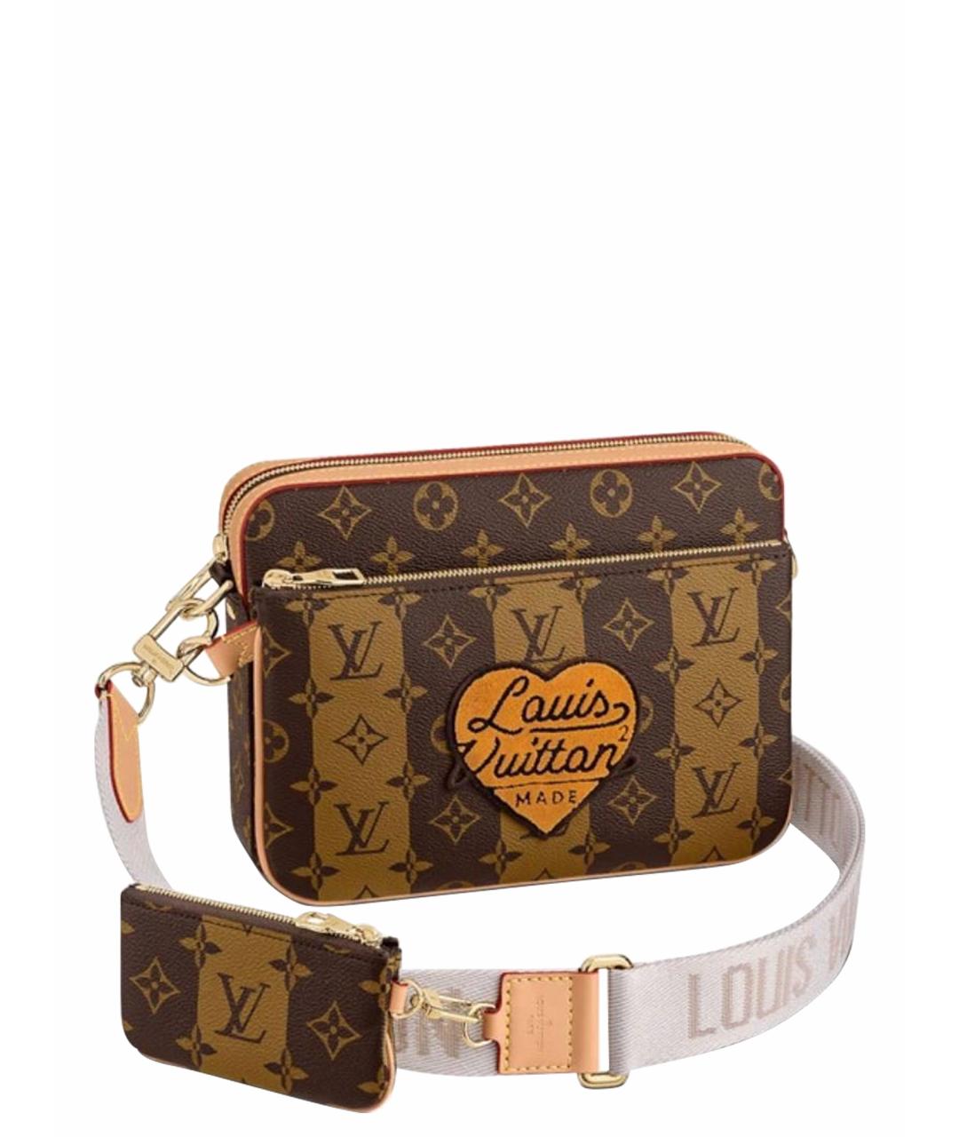 LOUIS VUITTON Коричневая кожаная сумка тоут, фото 1