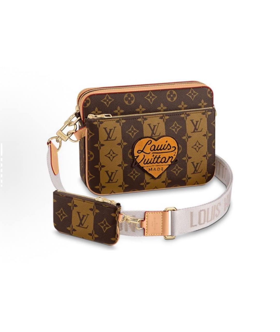 LOUIS VUITTON Коричневая кожаная сумка тоут, фото 4
