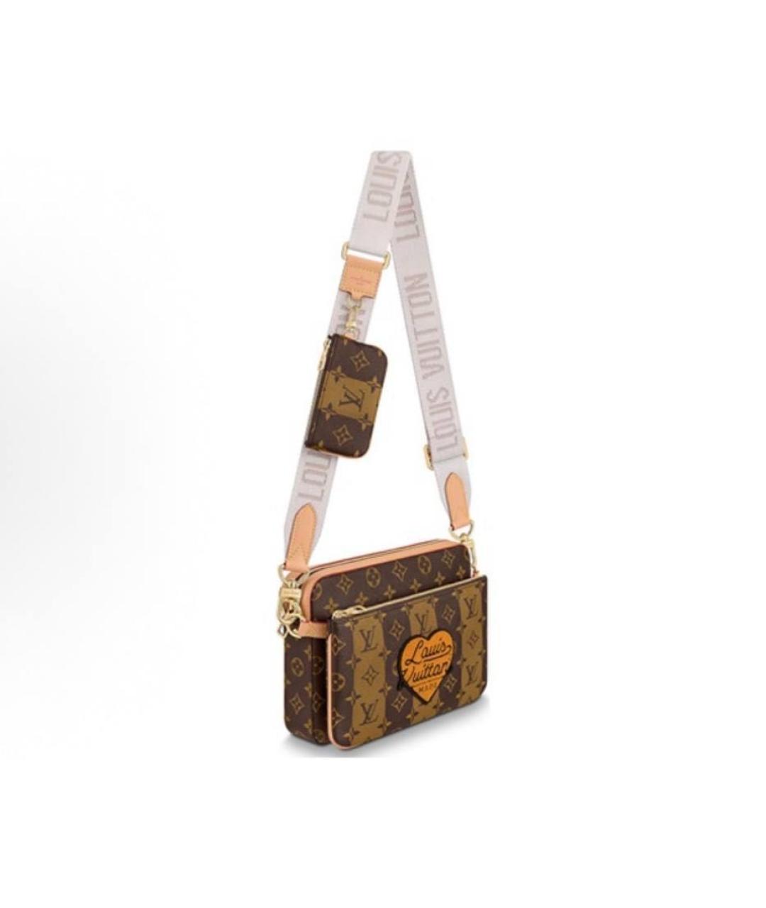 LOUIS VUITTON Коричневая кожаная сумка тоут, фото 3