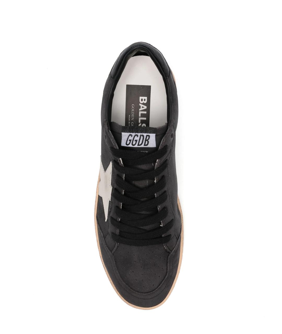 GOLDEN GOOSE DELUXE BRAND Антрацитовые кожаные низкие кроссовки / кеды, фото 4