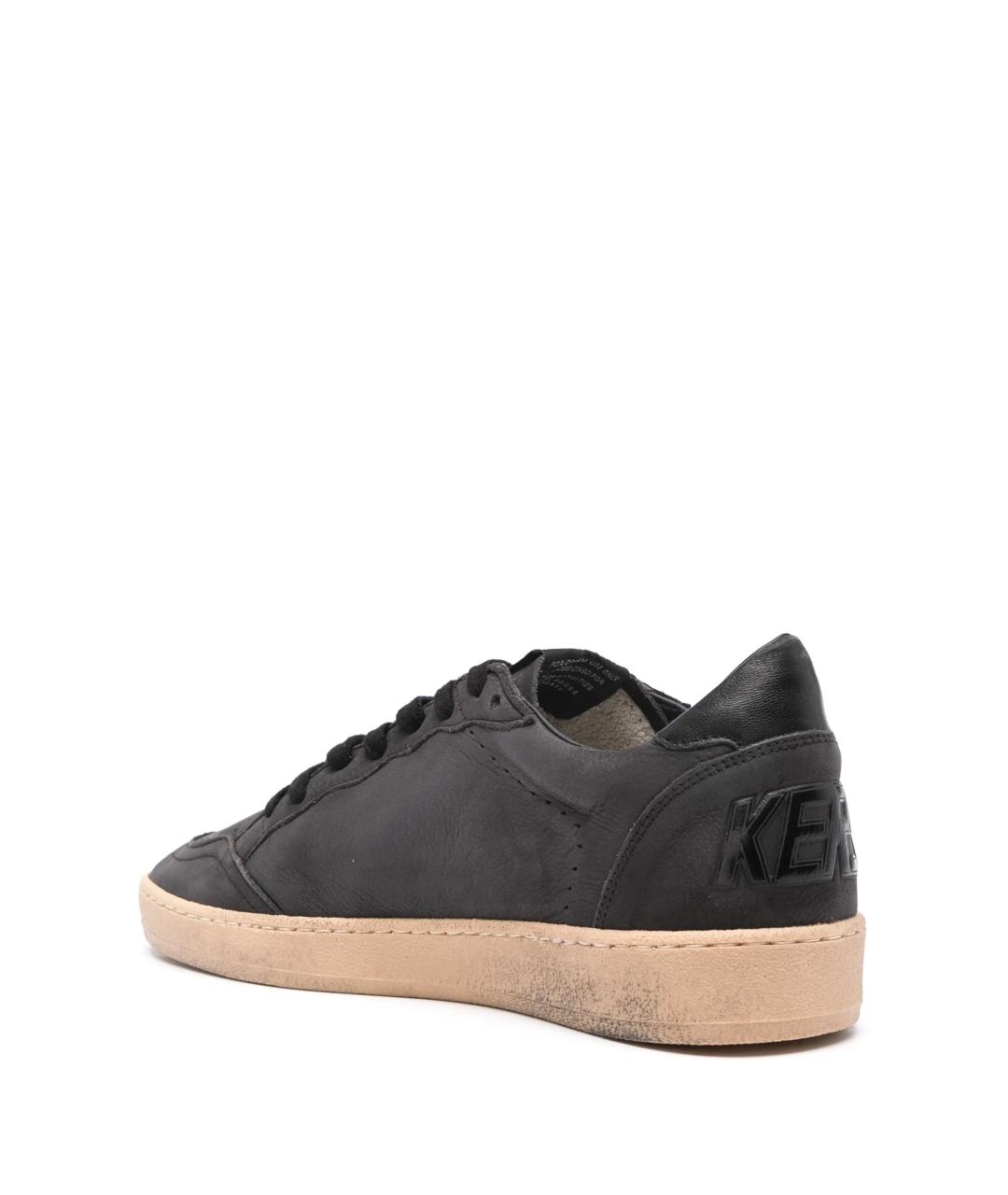 GOLDEN GOOSE DELUXE BRAND Антрацитовые кожаные низкие кроссовки / кеды, фото 3