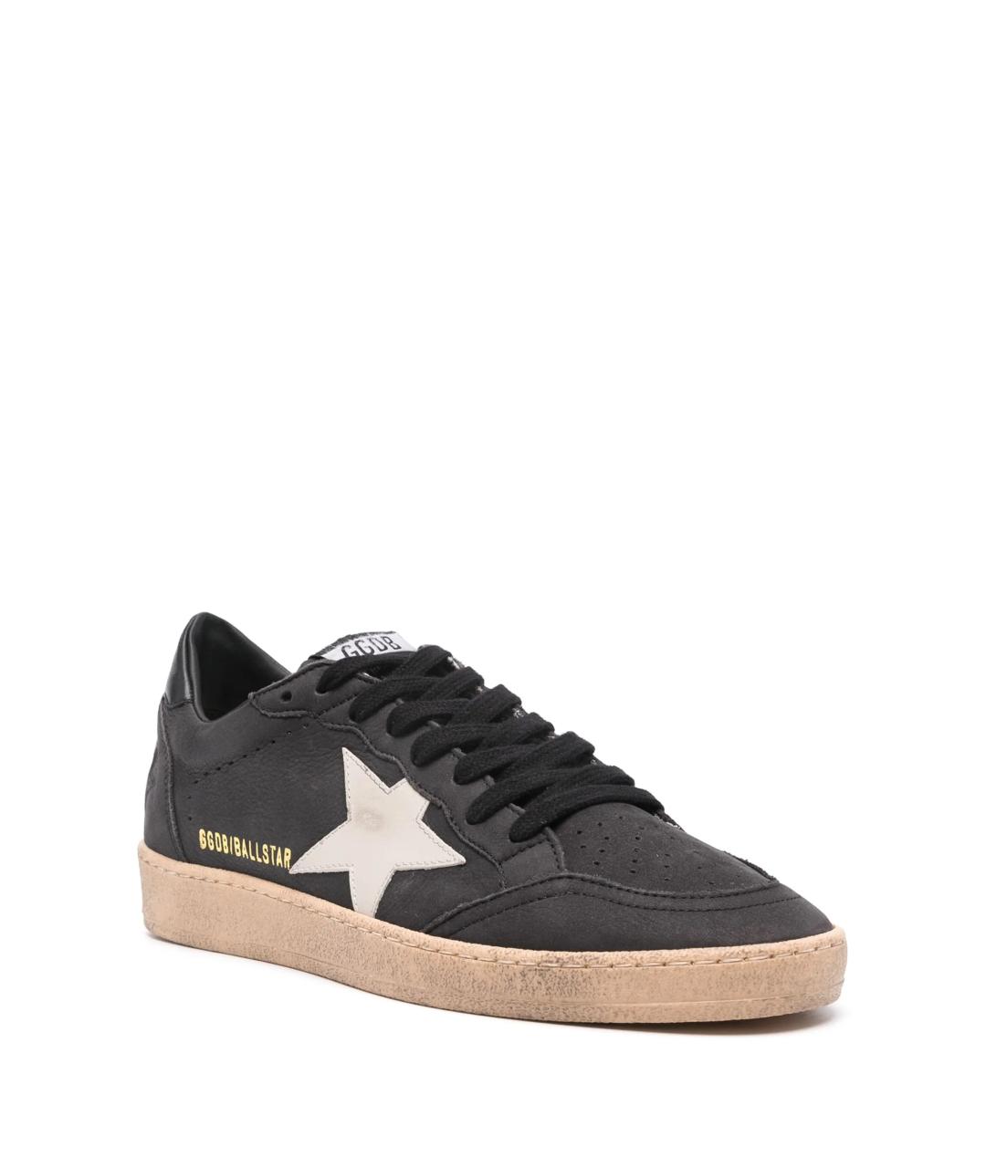 GOLDEN GOOSE DELUXE BRAND Антрацитовые кожаные низкие кроссовки / кеды, фото 2