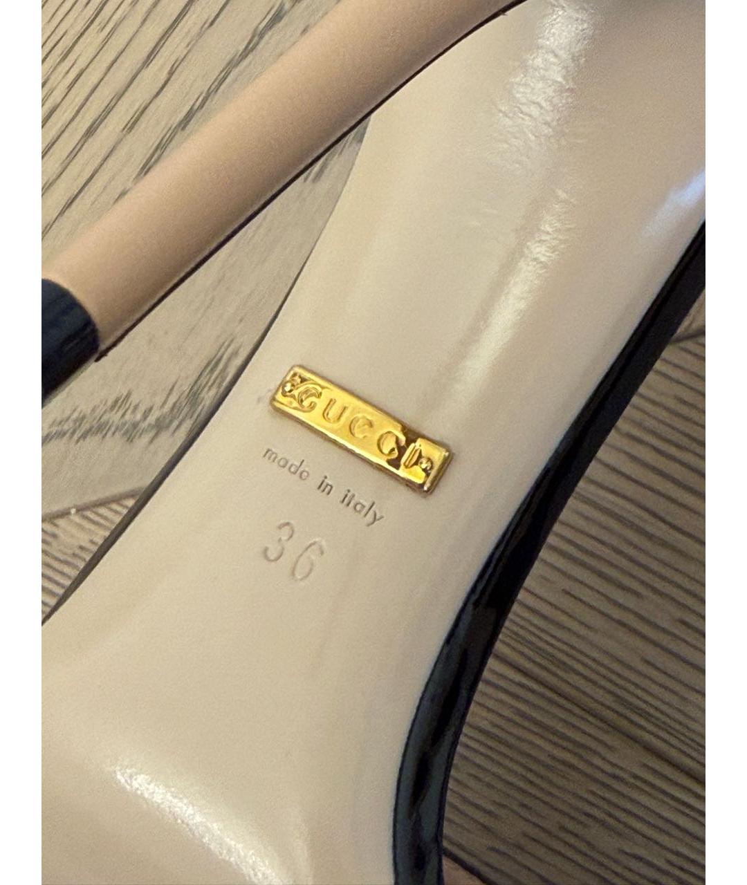 GUCCI Черные кожаные босоножки, фото 7