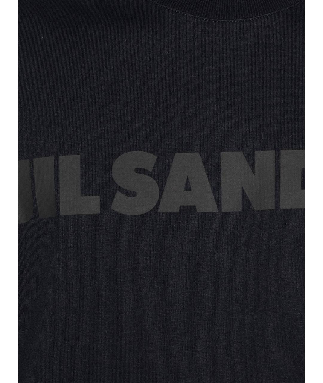 JIL SANDER Черная хлопковая футболка, фото 2