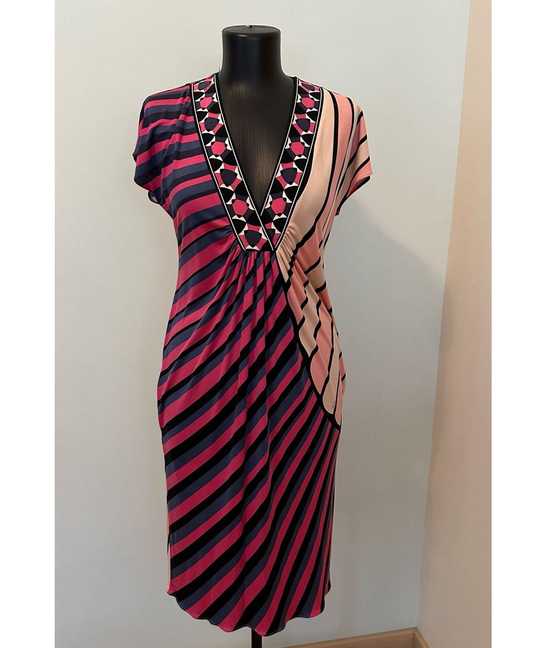 EMILIO PUCCI Розовое шелковое платье, фото 6