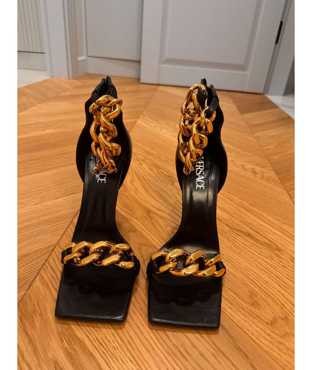 VERSACE Черные туфли из искусственной кожи, фото 3