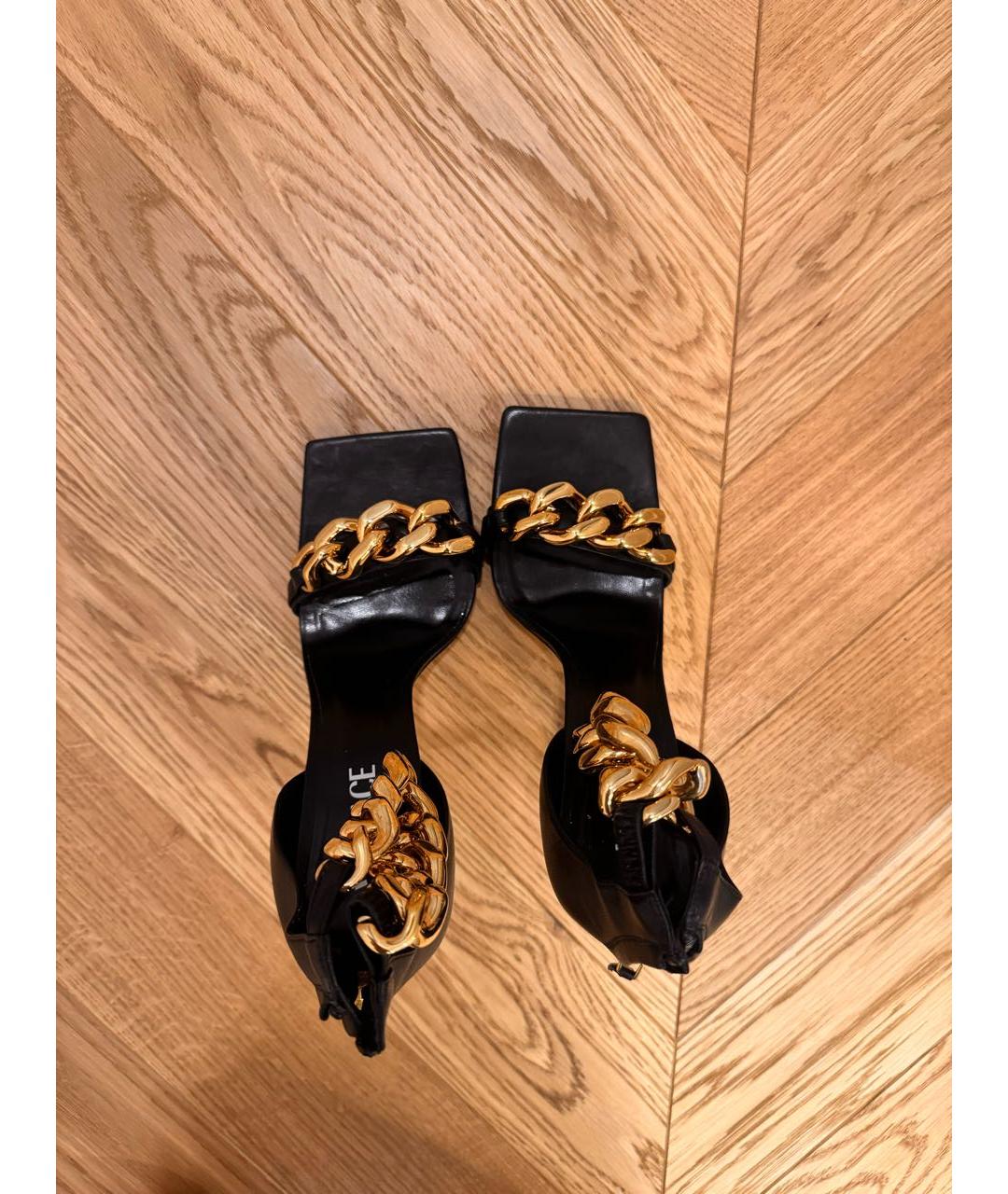 VERSACE Черные туфли из искусственной кожи, фото 4