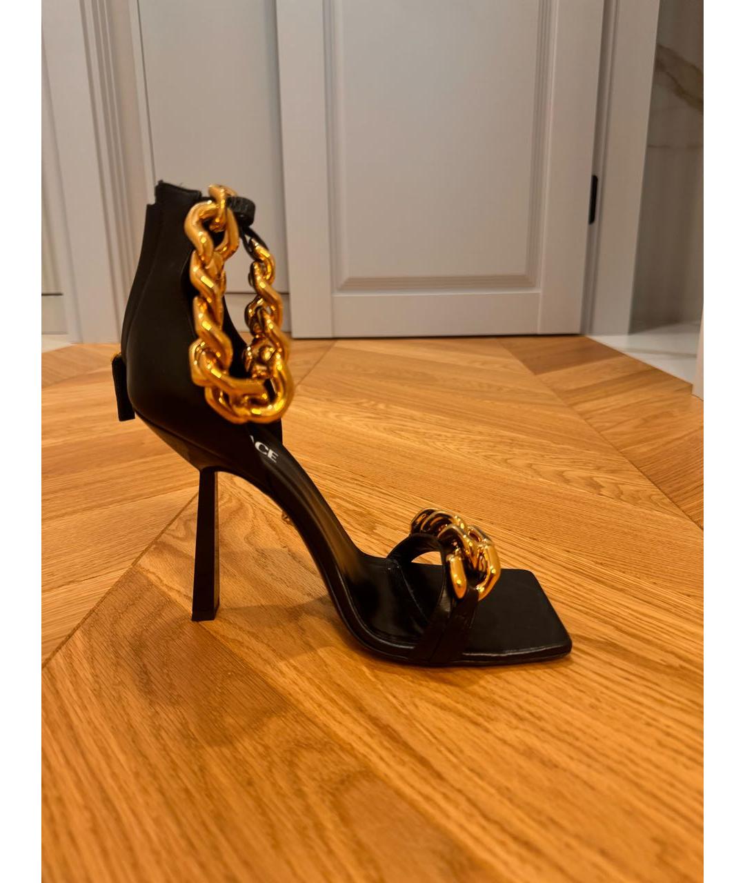VERSACE Черные туфли из искусственной кожи, фото 2