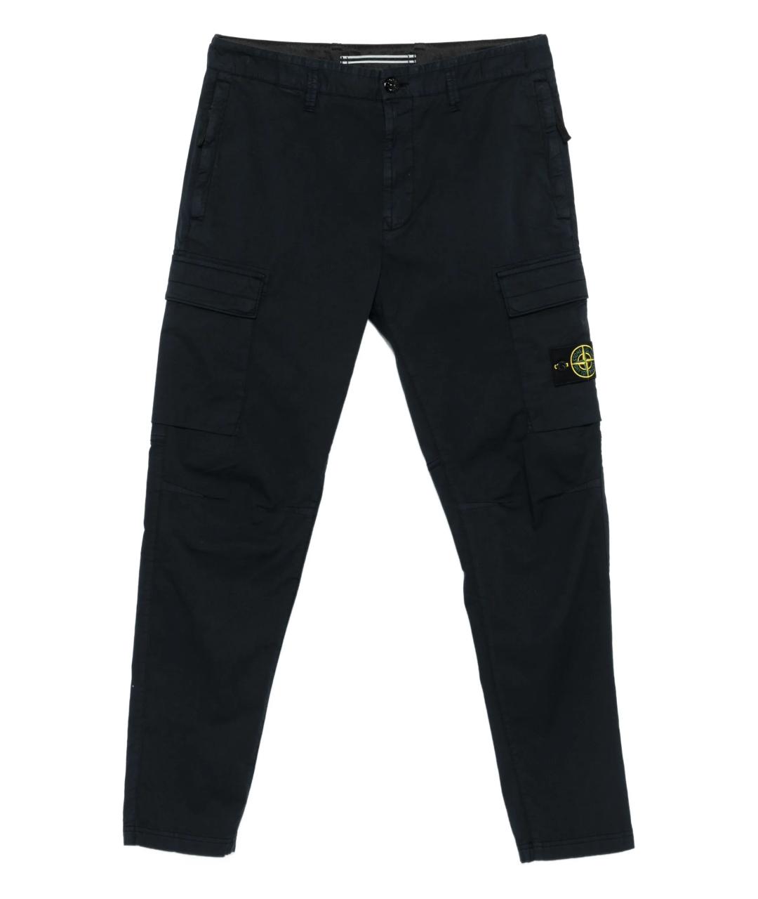 STONE ISLAND Темно-синие хлопковые повседневные брюки, фото 1