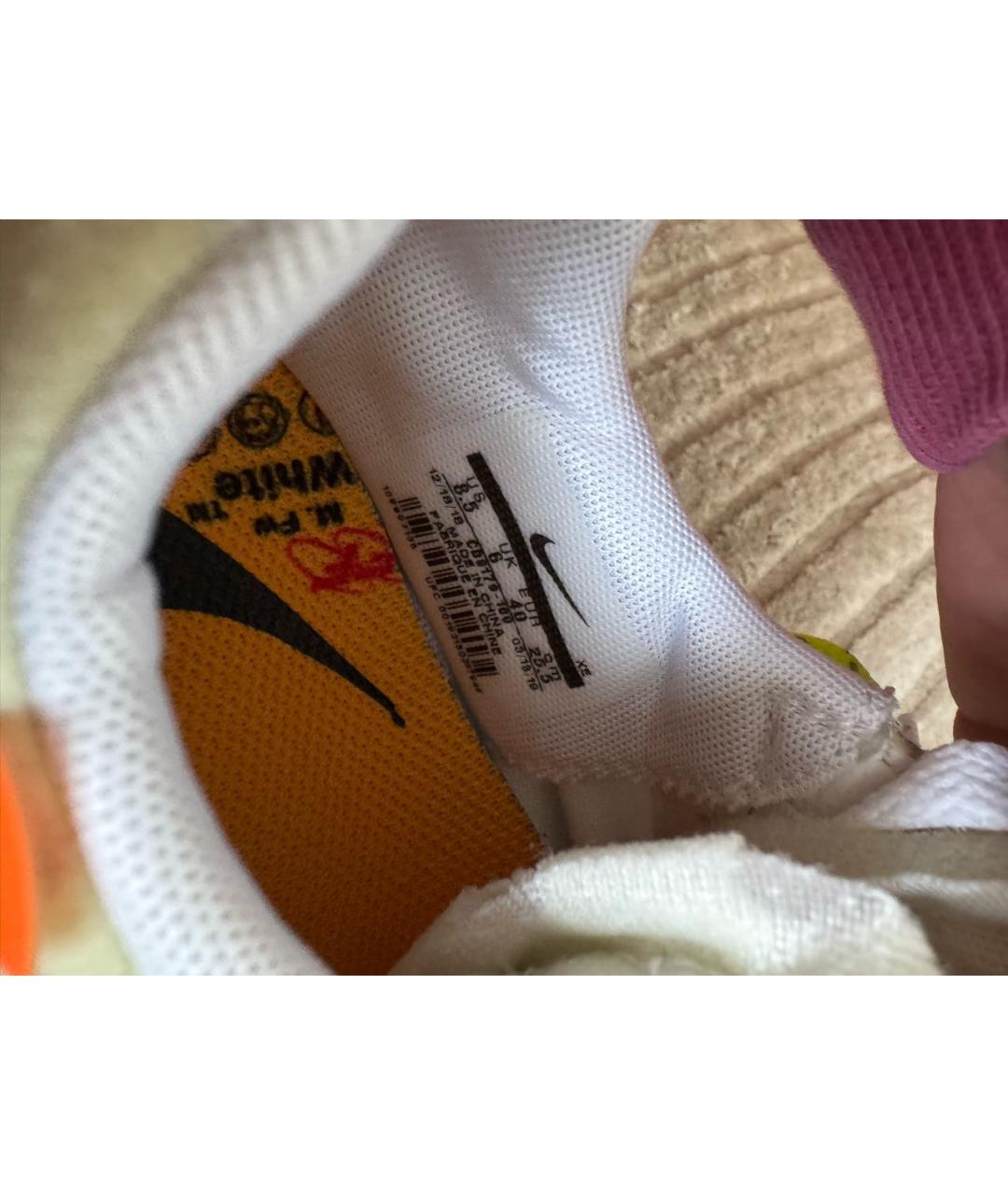 NIKE X OFF-WHITE Белые текстильные кроссовки, фото 6