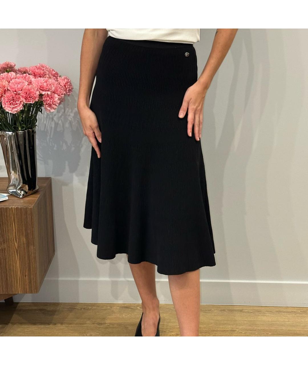 CHANEL Черная юбка миди, фото 3