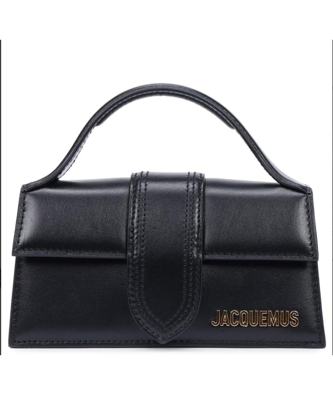 JACQUEMUS Черная кожаная сумка с короткими ручками, фото 10