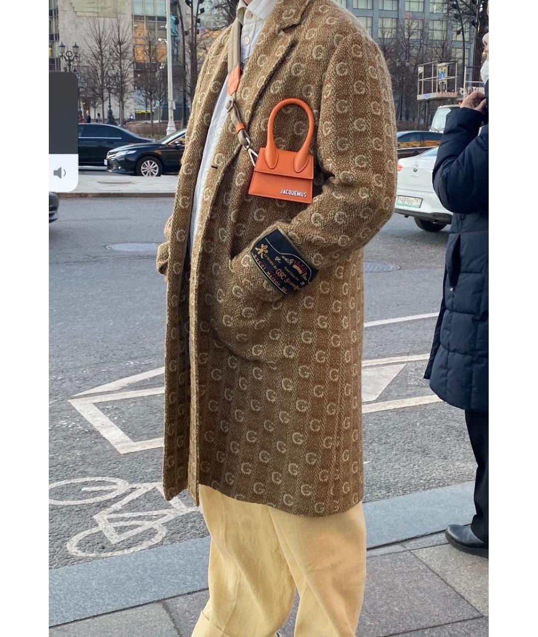 GUCCI Коричневое шерстяное пальто, фото 7