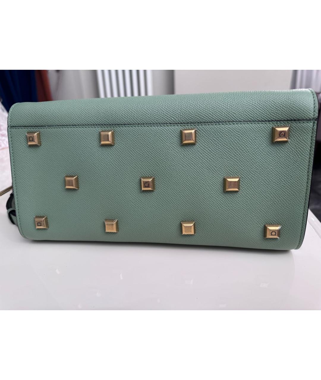FERRAGAMO Зеленая кожаная сумка через плечо, фото 3