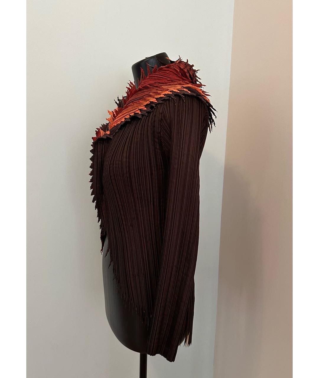 ISSEY MIYAKE Коричневый полиэстеровый жакет/пиджак, фото 4