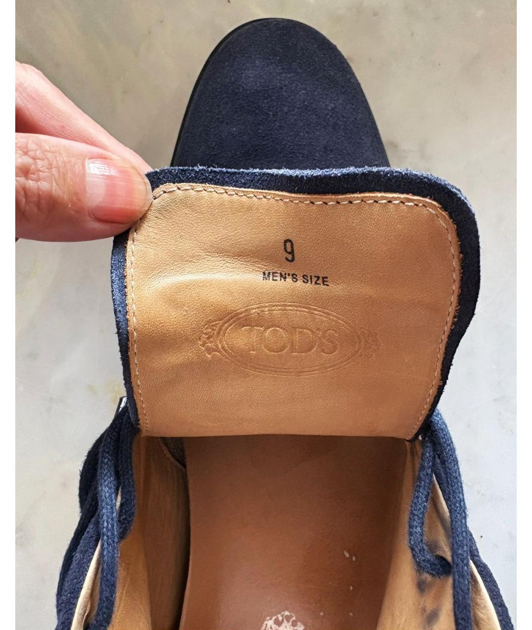 TOD'S Синие замшевые низкие ботинки, фото 6
